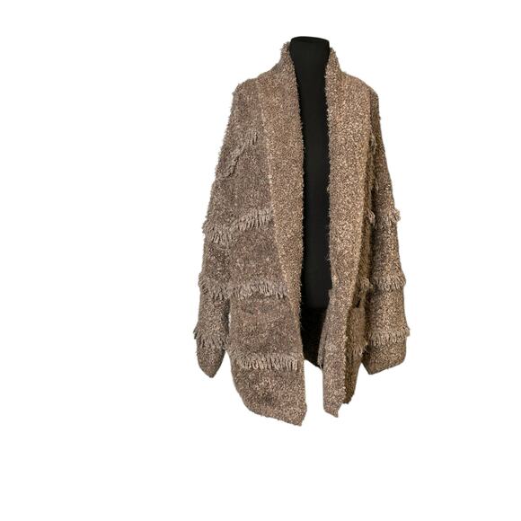 Universal Threads brown fringe loop chunky open front cardigan size Small - Picture 7 of 16
